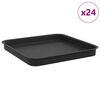 vidaXL Plateau carr&eacute; &agrave; fleurs 24 pc Noir 25,5 x 25,5 x 2,5 cm