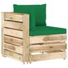 vidaXL Salon de jardin 10 pcs avec coussins Bois impr&eacute;gn&eacute; de vert