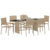 vidaXL Ensemble de salle à manger pour jardin 7 pcs Beige polyrotin