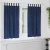 vidaXL Rideaux occultants 2 pcs Bleu fonc&eacute; 140 x 175 cm Velours