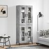 vidaXL Buffet haut Gris b&eacute;ton 69,5x34x180 cm Bois d'ing&eacute;nierie