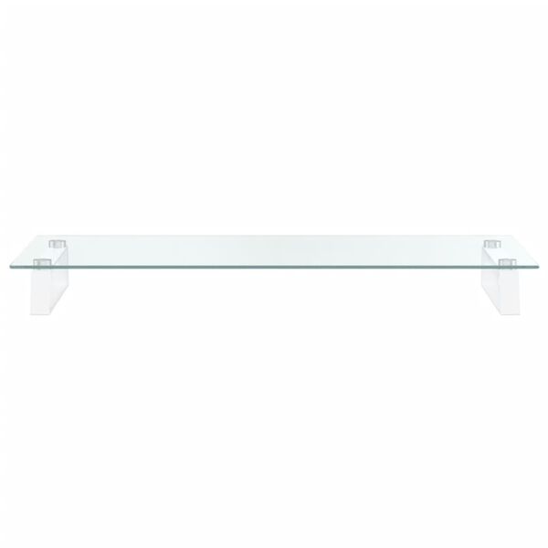 vidaXL Support de moniteur blanc 80x35x8 cm verre tremp&eacute; et m&eacute;tal