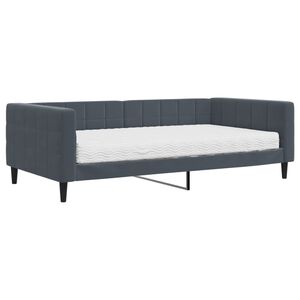 vidaXL Lit de jour avec matelas gris fonc&eacute; 100x200 cm velours