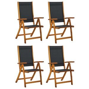 vidaXL Chaises de jardin pliantes lot de 4 acacia massif et textilène