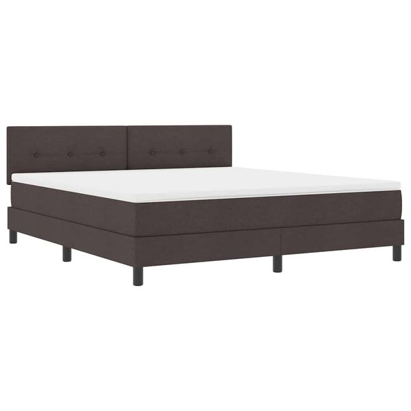 vidaXL Lit &agrave; ressorts avec matelas Marron fonc&eacute; 180 x 200 cm tissu
