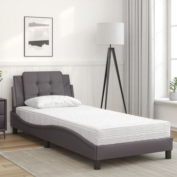 vidaXL Cadre de lit sans matelas Zadar gris 100x200 cm similicuir