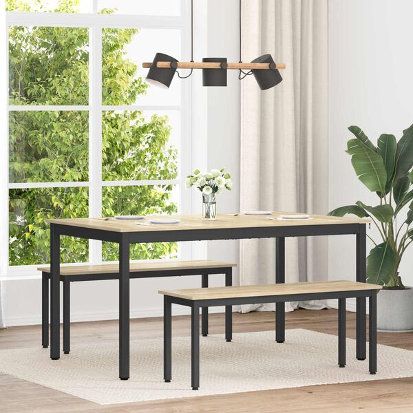 vidaXL Table de salle &agrave; manger / Table de repas M&Eacute;TAL