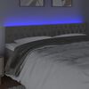 vidaXL T&ecirc;te de lit &agrave; LED Gris clair 180x7x78/88 cm Velours