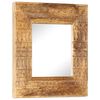 vidaXL Miroir sculpt&eacute; &agrave; la main 50x50x2,5 cm bois de manguier solide