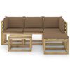 vidaXL Salon de jardin 6 pcs avec coussins taupe