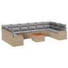 vidaXL Ensemble de canap&eacute; de jardin 11 pc Beige polyrotin