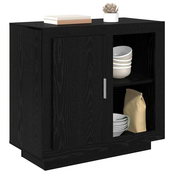 vidaXL Buffet Ch&ecirc;ne noir 80 x 40 x 75 cm Bois d'ing&eacute;nierie