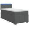 vidaXL Lit de box spring avec matelas et LED Gris fonc&eacute; 90 x 190 cm