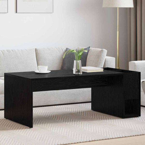 vidaXL Table basse Ch&ecirc;ne noir 101,5 x 50 x 37 cm Bois d'ing&eacute;nierie