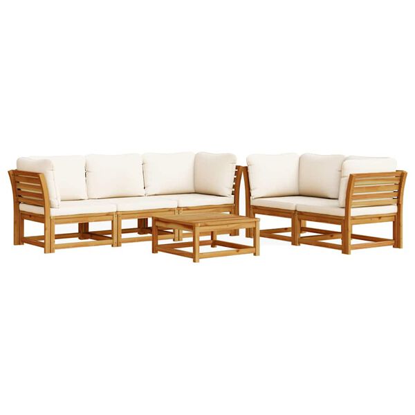 vidaXL Salon de jardin 6 pcs avec coussins bois d'acacia solide