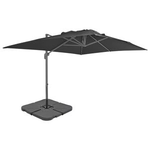 vidaXL Parasol de jardin avec base portable anthracite