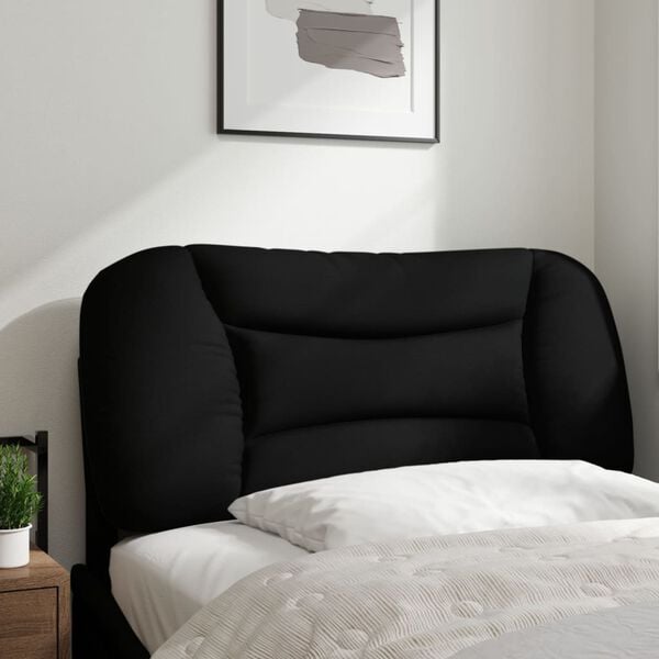 vidaXL Coussin de t&ecirc;te de lit Hvar noir 80 cm tissu