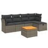 vidaXL Salon de jardin 6 pcs avec coussins gris r&eacute;sine tress&eacute;e