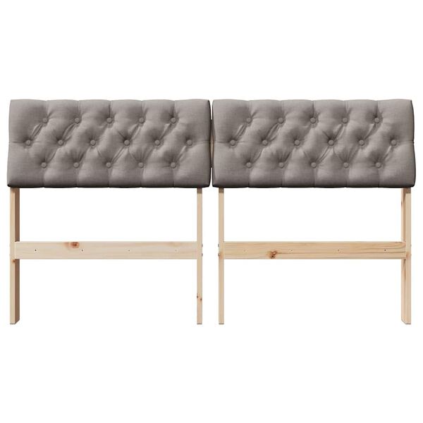 vidaXL T&ecirc;te de lit capitonn&eacute;e Taupe 135 cm Pin massif
