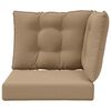 vidaXL Coussin de canap&eacute; d'ext&eacute;rieur 3 pcs Taupe Polyester
