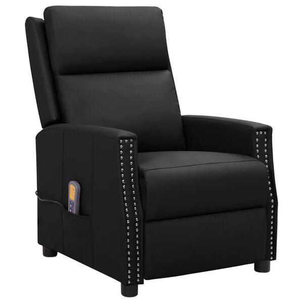 vidaXL Fauteuil de massage Noir Similicuir