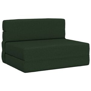 vidaXL Canap&eacute;-lit pliable Vert fonc&eacute; 70 x 80 x 60 cm Tissu