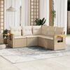 vidaXL Salon de jardin avec coussins 5 pcs beige r&eacute;sine tress&eacute;e