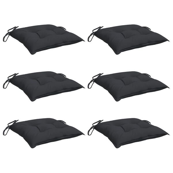 vidaXL Coussins de palette lot de 6 noir 50x50x7 cm tissu oxford