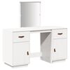 vidaXL Ensemble de coiffeuse avec miroir Blanc Bois de pin solide