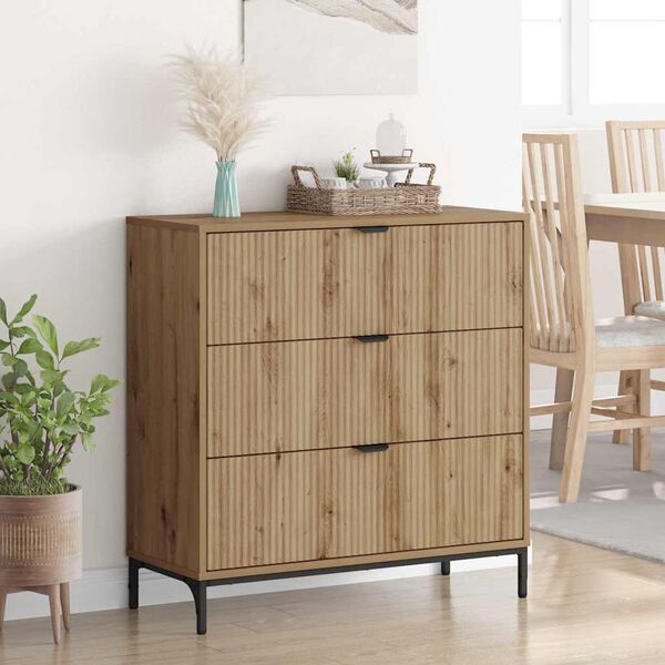 vidaXL Buffet Ch&ecirc;ne artisanal 79,5 x 33 x 82 cm Bois d'ing&eacute;nierie