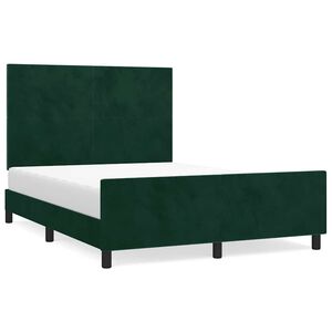 vidaXL Cadre de lit sans matelas vert fonc&eacute; 140x190 cm velours