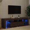 vidaXL Meuble TV avec lumi&egrave;res LED Ch&ecirc;ne marron 140x36,5x40 cm