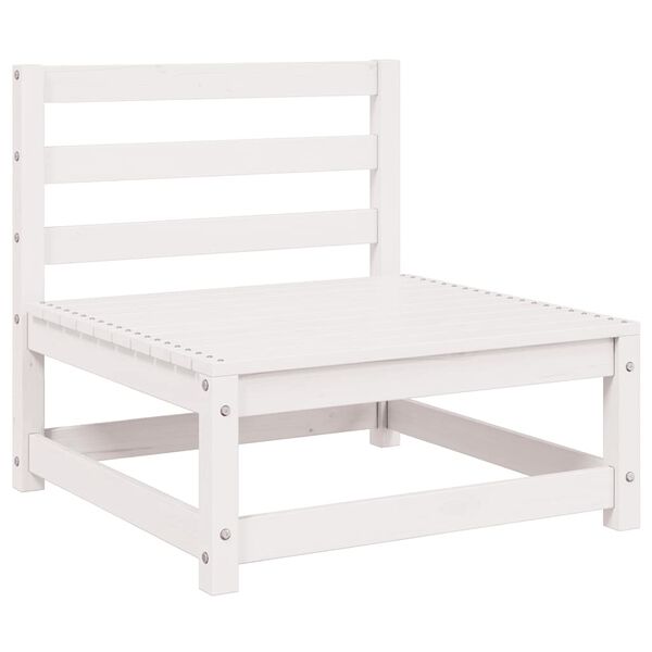 vidaXL Salon de jardin 3 pcs Blanc Bois de pin massif