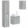 vidaXL Ensemble de mobilier de salle de bain 3 pc Sonoma gris