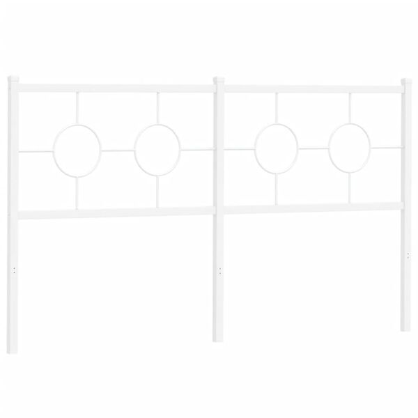 vidaXL Tête de lit métal blanc 150 cm