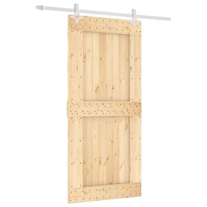 vidaXL Porte coulissante 95 x 210 cm Bois de pin massif (non trait&eacute;)