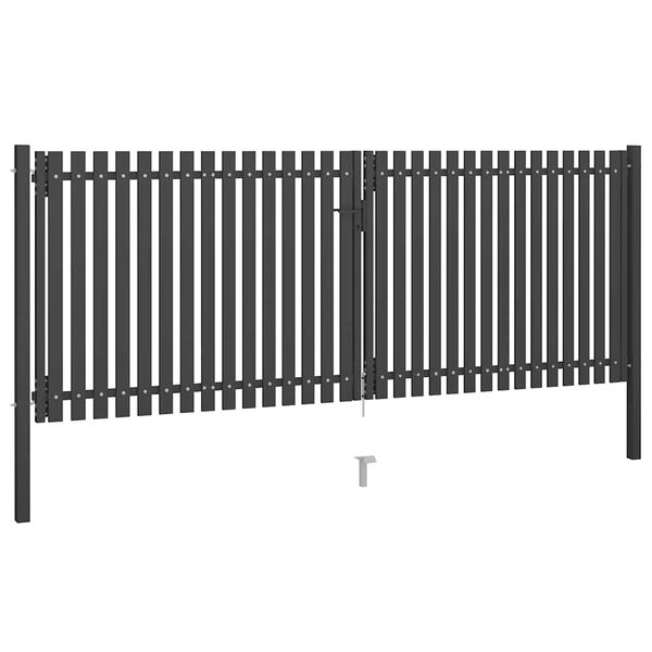 vidaXL Portail de jardin en acier 400 x 125 cm anthracite