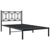 vidaXL Cadre de lit métal sans matelas avec tête de lit noir 100x200cm