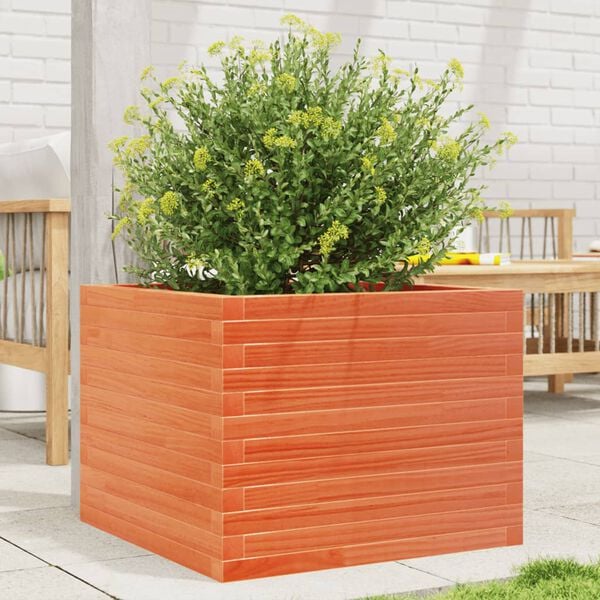 vidaXL Jardini&egrave;re cire marron 60x60x45,5 cm bois de pin massif