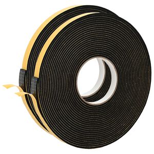 vidaXL Ruban adh&eacute;sif en mousse 2 pc Noir 10mm x 10m Mousse CR