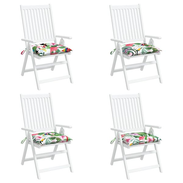 vidaXL Coussins de chaise lot de 4 multicolore 40x40x7 cm tissu