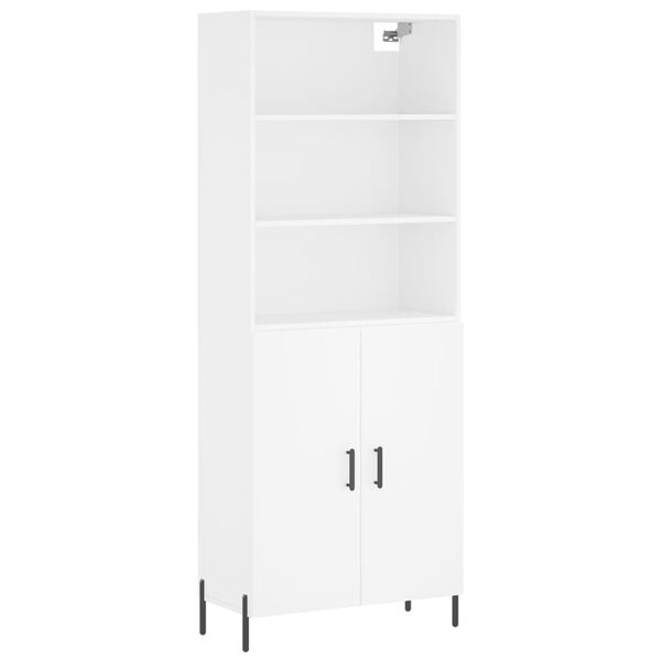 vidaXL Buffet haut Blanc 69,5x34x180 cm Bois d'ing&eacute;nierie