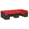 vidaXL Ensemble de canap&eacute; de jardin 11 pc Marron polyrotin