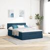vidaXL Cadre de lit ottoman avec matelas bleu fonc&eacute; 140x190 cm velours