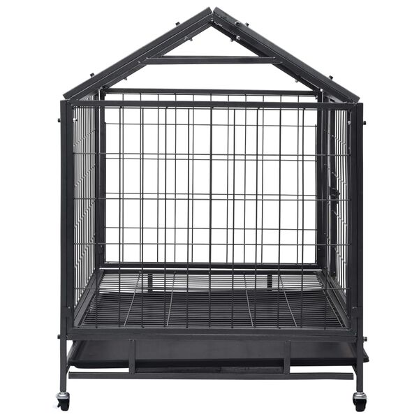 vidaXL Cage robuste avec roues pour chiens Acier 98x73x99 cm