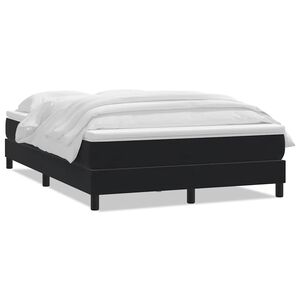 vidaXL Sommier &agrave; lattes de lit avec matelas noir 160x210 cm velours