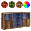 vidaXL Buffet LED 3 pcs Bois ancien 202 x 37 x 100 cm