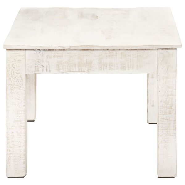 vidaXL Table basse Blanc 110x60x45 cm Bois de manguier massif