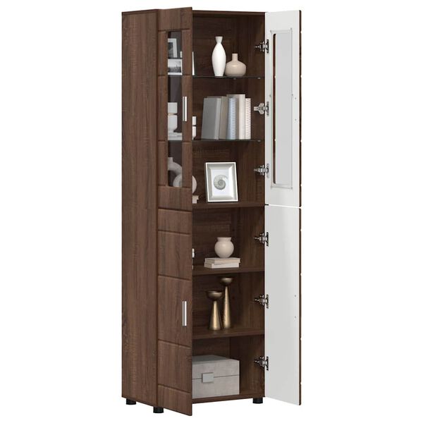 vidaXL Haut Armoire avec &eacute;tag&egrave;re FLORIN Ch&ecirc;ne brun 60 x 35 x 182 cm