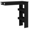vidaXL Table de Bar Murale avec étagère Chêne noir 102 x 45 x 103,5 cm